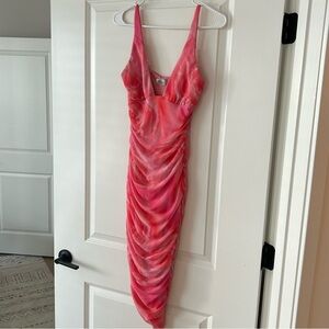 Oh Polly Vibrant Pink Asymmetrical Dress